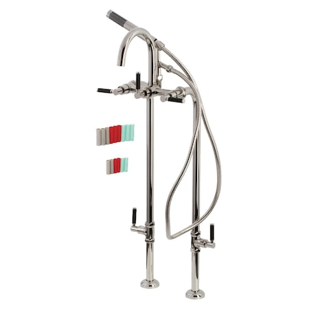 Aqua Vintage CCK8106DKL Freestanding Tub Faucet with Supply Line, Stop Valve, Polished Nickel CCK8106DKL